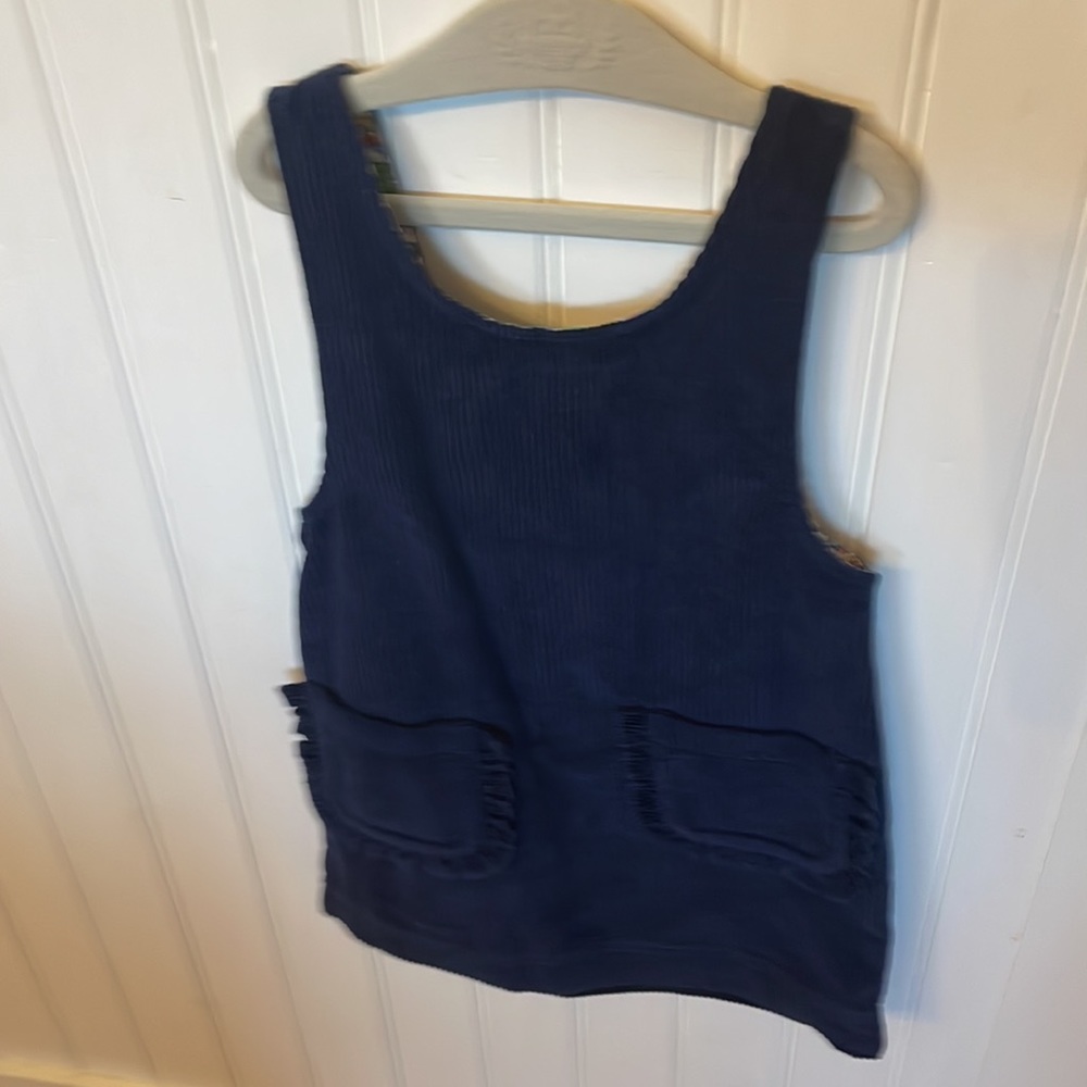 Mini Boden Girls 2-3T corduroy dress with front ruffle pockets